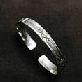 thumbnail image 1 of Fine Silver Unisex Adjustable Cuff  Embroidered Bracelet in Genuine 925 Sterling Silver, 1 of 4