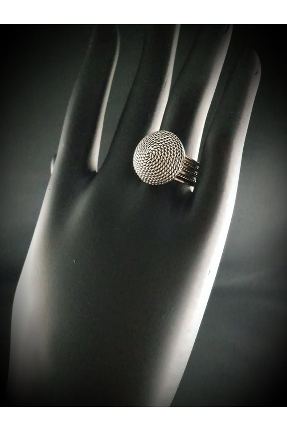 Fine Silver Wire Mesh Ring Adjustable Silver Ring