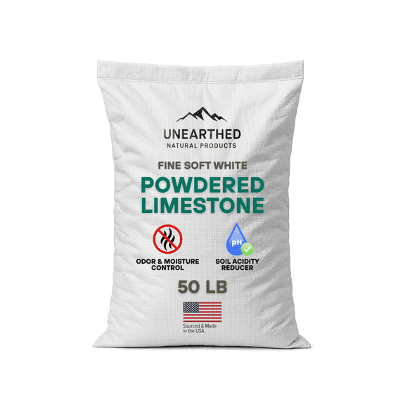 Fine-Soft Ground White Limestone, Multiple Uses, Calcium Carbonate, 50 lbs