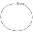 thumbnail image 1 of Fine Sterling Silver 1.5mm Curb Link Chain Anklet for Women Nickel Free Italy 9 inch, 1 of 4