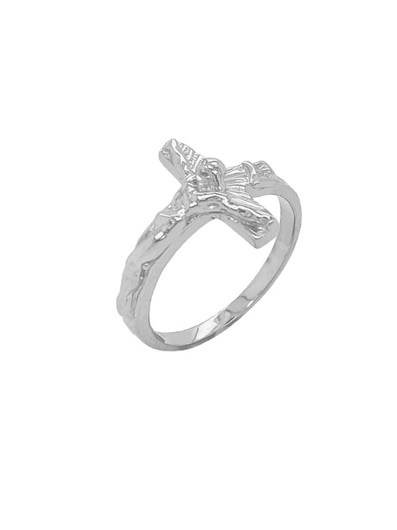 Fine Sterling Silver Jerusalem Cross Unisex Ring- Size 4