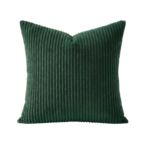Fine Stripe Corduroy Throw Pillow Cover Soft Ribbed Decorative Cushion Case for Living Room Sofa 20 x 20 Inch Cover Only