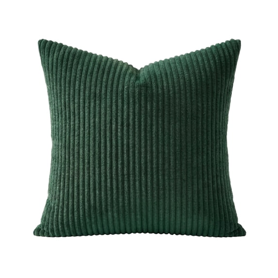Fine Stripe Corduroy Throw Pillow Cover Soft Ribbed Decorative Cushion Case for Living Room Sofa 20 x 20 Inch Cover Only