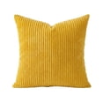 thumbnail image 1 of Fine Stripe Corduroy Throw Pillow Cover Soft Ribbed Decorative Cushion Case for Living Room Sofa 20 x 20 Inch Cover Only, 1 of 6