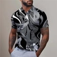 thumbnail image 1 of Fine Striped Printed Polo Shirt for Men Comfortable Fashion Tennis Wear for Men Sports Breathable Polo Shirt for Men Golf Wear, 1 of 6