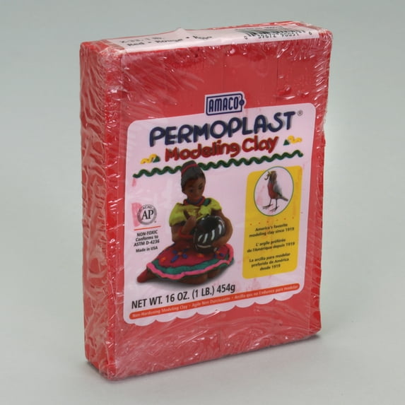 Fine Textured Modeling Clay, Red, 1 Lb