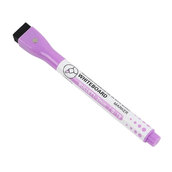 Fine Tip Dry Erase Black Markers with Magnetic Cap And Eraser, Perfect for Dry Erase Boards And Whiteboards(Purple)