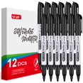 Fine Tip Dry Erase Markers 12 Pack Black Whiteboard Erasable Markers