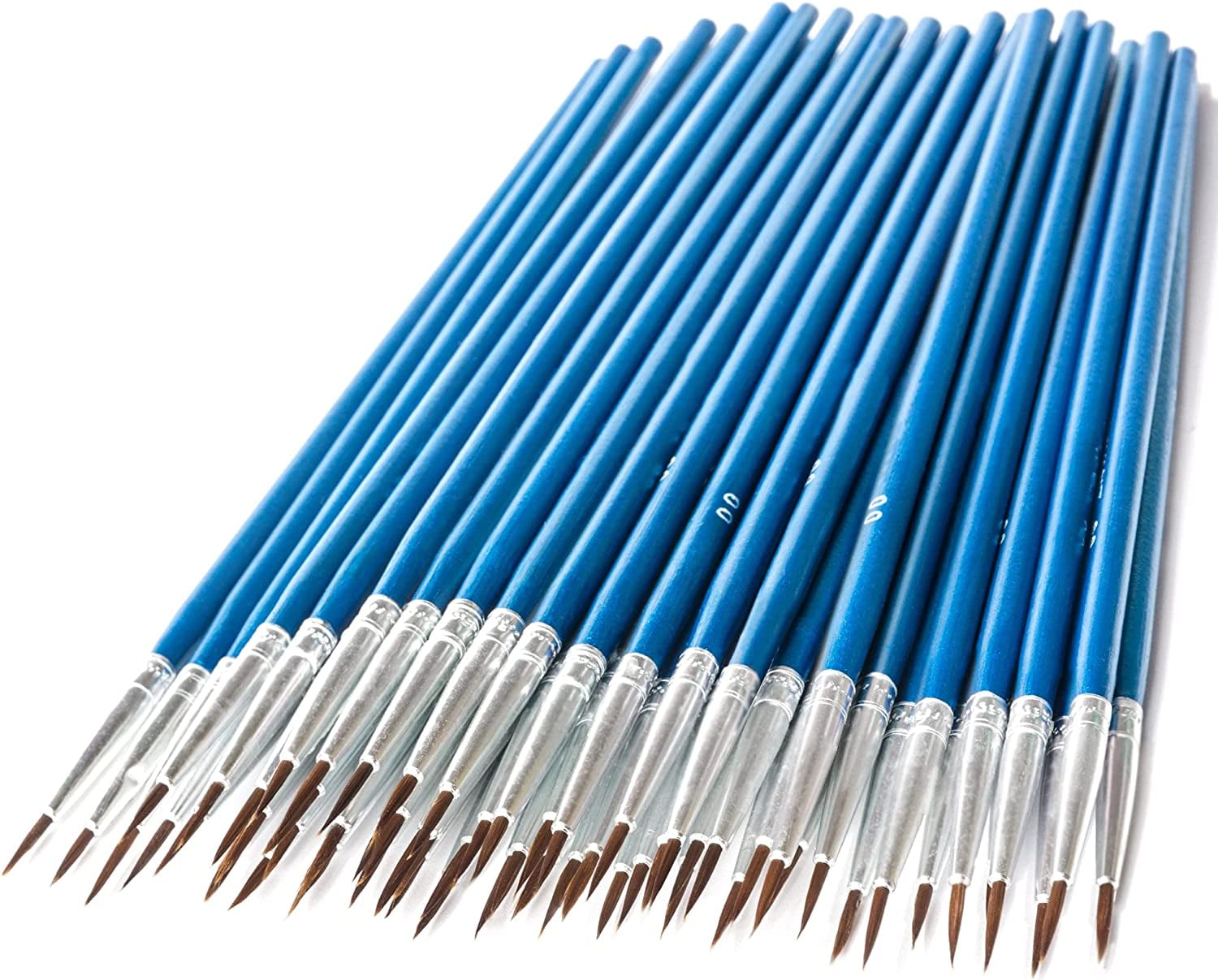 BICKSILE 60-Piece Miniature Paint Brush Set - Size 00 Fine Tip, For Models, Nails, Detail Painting