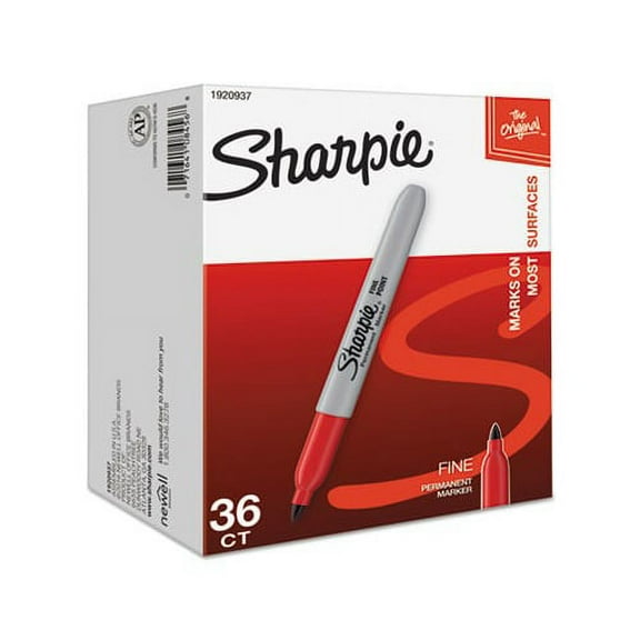 Fine Tip Permanent Marker Red, 36/Pack