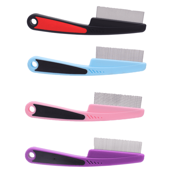 Unbranded Textured Plastic Flea Comb for Dogs & Cats, 4-Piece, Mix Color