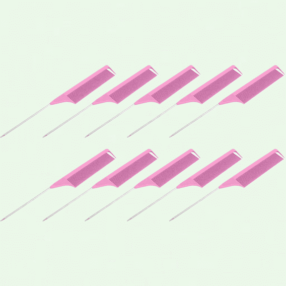 Fine Tooth Hair Parting Combs, 10-Piece Set, Heat Resistant, Anti-Static for Hair Salon