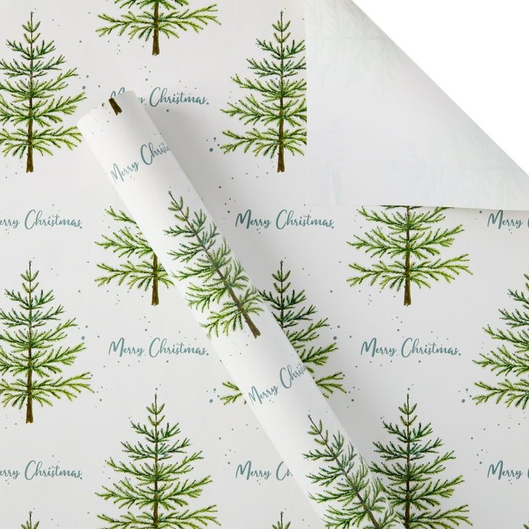  AnyDesign 12 Sheet Christmas Wrapping Paper Watercolor Pine  Tree Gift Wrap Paper for DIY Crafts Gift Packing, 19.7 x 27.6 Inch, Folded  Flat : Health & Household