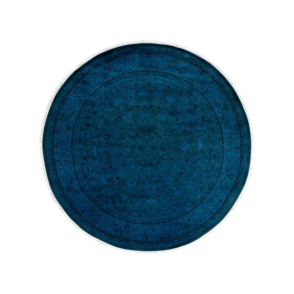 Fine Vibrance, One-of-a-Kind Hand-Knotted Area Rug - Purple, 7' 1" x 7' 1"