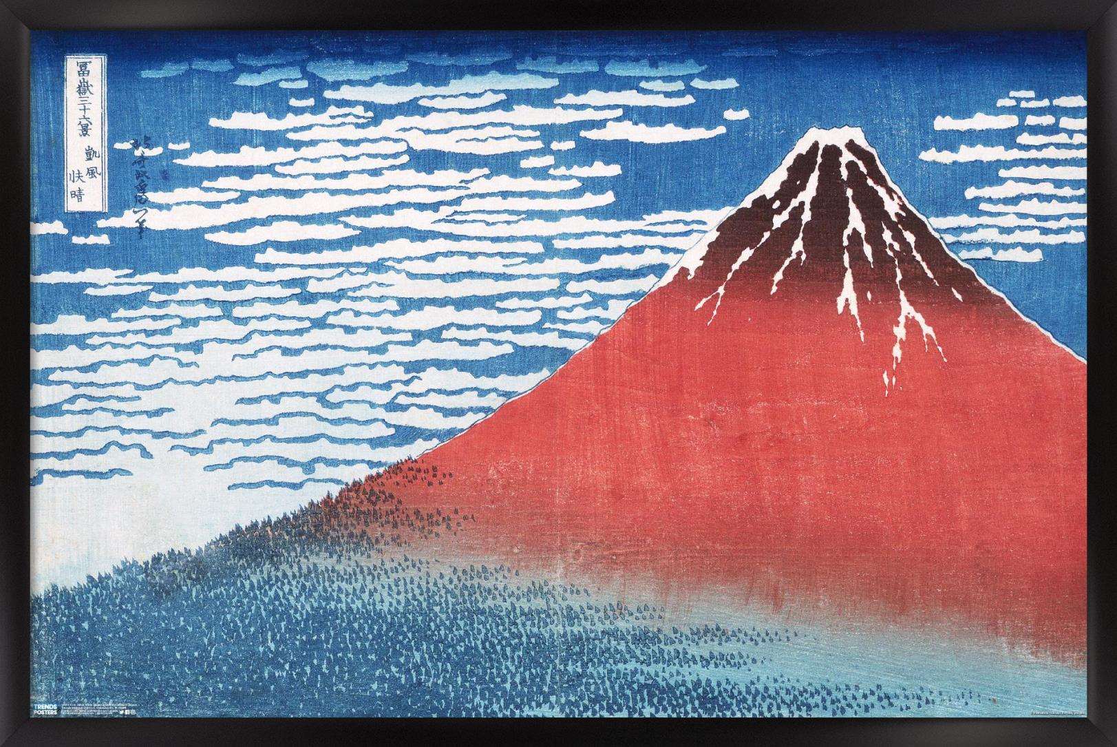 Fine Wind, Clear Morning by Katsushika Hokusai Wall Poster, 22.375" x 34", Framed