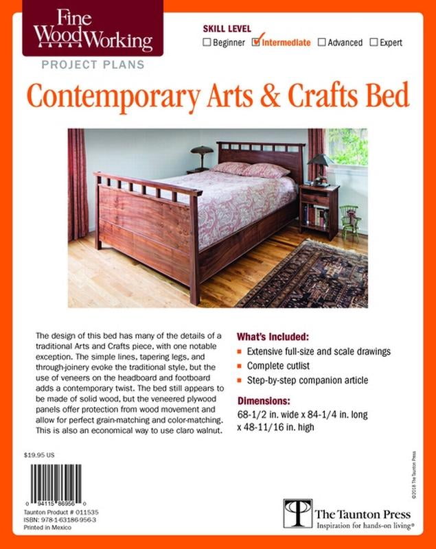 Fine Woodworking's Contemporary Arts and Crafts Bed Plan (Undefined