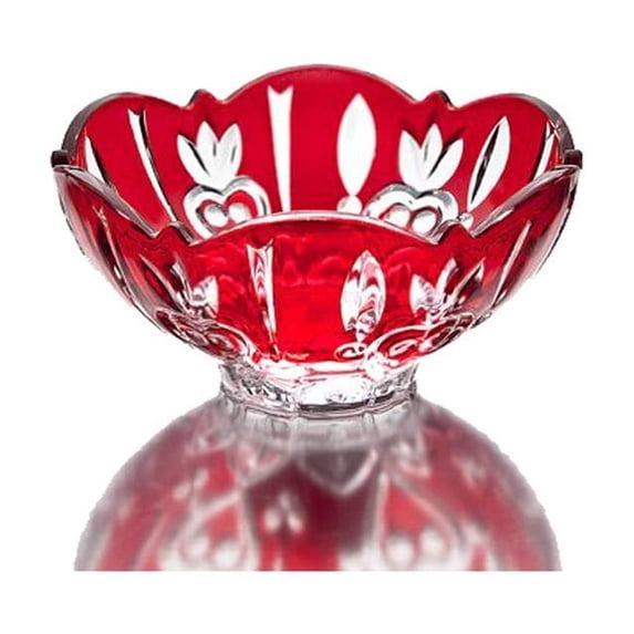 STUDIO SILVERSMITHS Crystal Candy Dish Bowl - Red