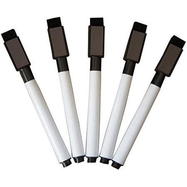 Fine tip Dry Erase Black Markers with Cap and Eraser, Perfect