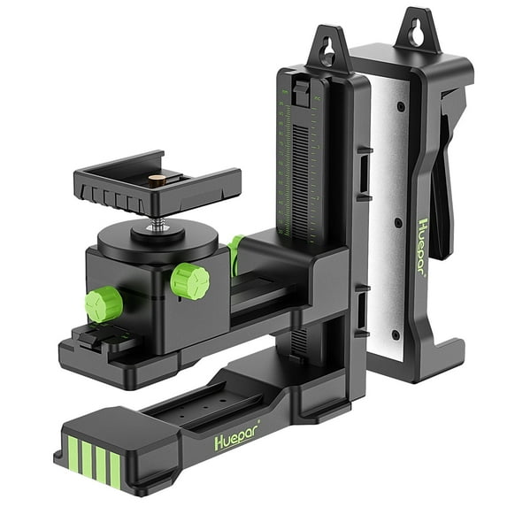 Fine-tuning Bracket Mount for Laser Level, 360° Multifunctional Magnetic Pivoting Base with Adjustable Spring Clip