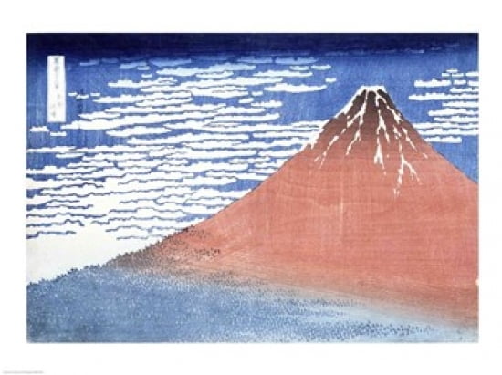 Fine weather with South wind Canvas Art - Katsushika Hokusai (36 x 24)