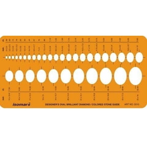 FineArt Brilliant Diamond Colored Gemstone Guide Oval Shapes Symbols Drawing Drafting Template Stencil - Yellow
