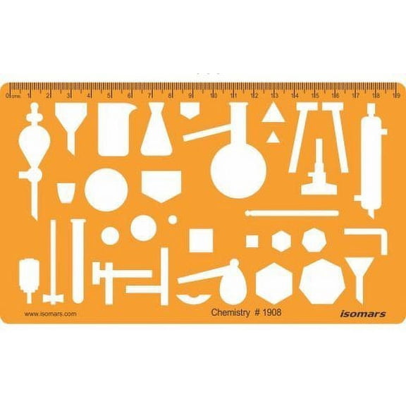 FineArt Chemistry Chemical Engineering Science Drafting and Design Template Stencil Symbols Technical Drawing Scale - Yellow