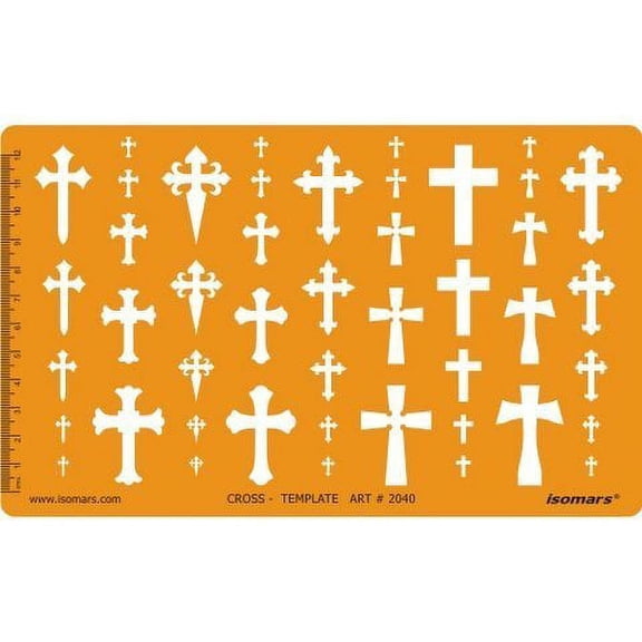 FineArt Cross Crosses Shapes Symbols Drawing Drafting Template Stencil - Yellow
