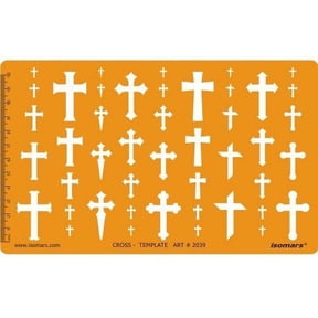 FineArt Cross Shapes Symbols Drawing Drafting Template Stencil - Yellow
