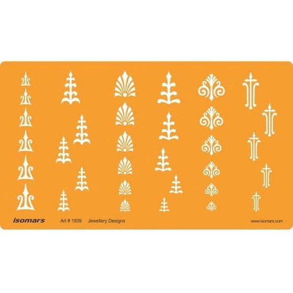 FineArt Drawing Drafting Template Stencil for Art Craft Jewelry Design - Yellow