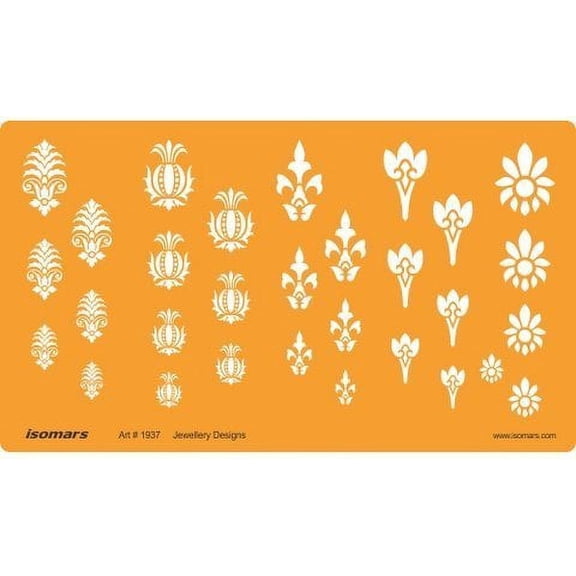 FineArt Drawing Drafting Template for Graphical Design Jewelry Making - Yellow