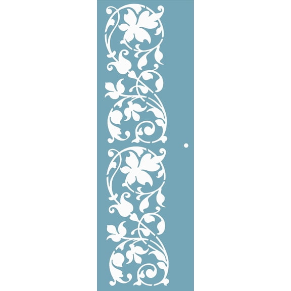 FineArt Floral Border Stencils for Mixed Media, Wall Painting, Art and Craft, Home Decor, DIY Craft, Card Making and Fabric Painting, Size 3x12 Inch