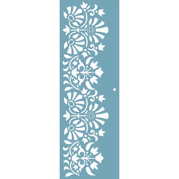 FineArt Floral Border Stencils for Mixed Media, Wall Painting, Art and Craft, Home Decor, DIY Craft, Card Making and Fabric Painting, Size 3x12 Inch