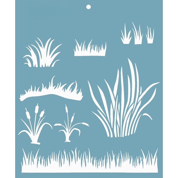 FineArt Grass Stencils for Mixed Media, Wall Painting, Art and Craft, Home Decor, DIY Craft, Card Making and Fabric Painting, Size 6X6 Inch