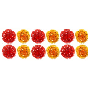 FineArt Haldi kumkum Holder/Box/Container/Set, Handcrafted with Multicolor Pearls for Home Decor and Sankranti and Pongal Festival - 12 Piece Set