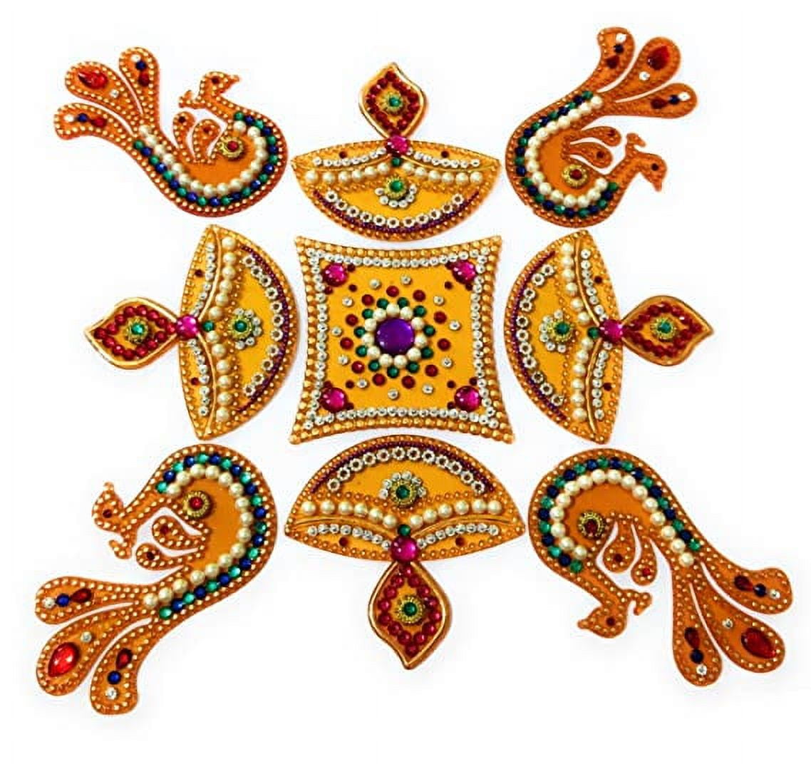 FineArt Handcrafted Diwali/Navratri Rangoli Jewel Stone/Kundan ...