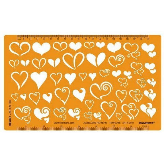 FineArt Hearts Shapes Symbols Drawing Drafting Template Stencil - Yellow