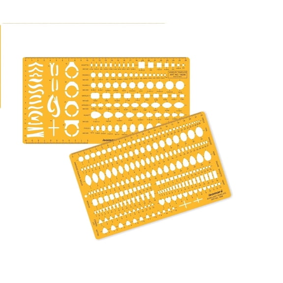 FineArt Jewelry Designing Drawing Drafting Templates Combo - Set of 2 - Yellow