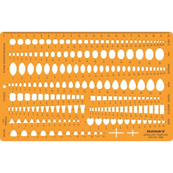 FineArt Jewelry Designing Template-Combination Stone Shapes - Yellow