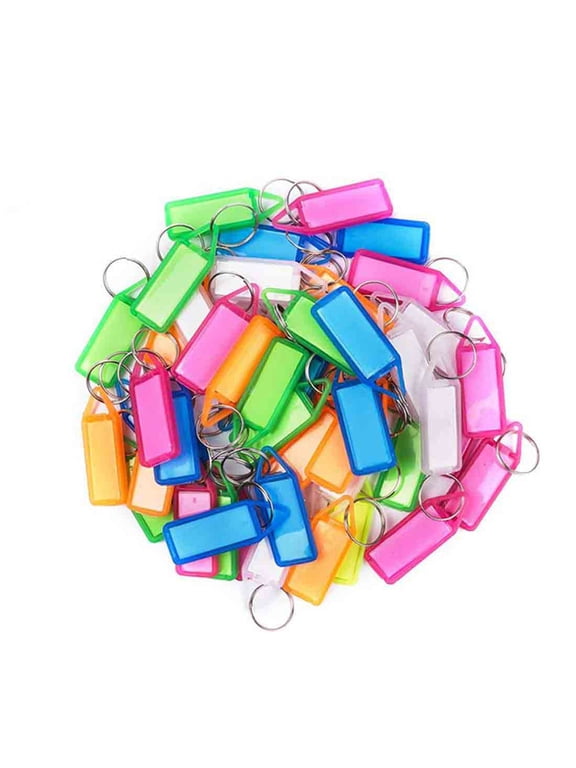 Multicolor Keyring & Keychain with Name Tag Labels Pack of 5