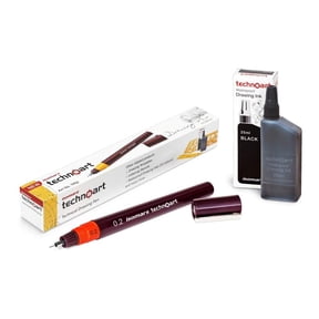 FineArt Technoart Technical Drawing Pen 0.2 and Ink Combo Set