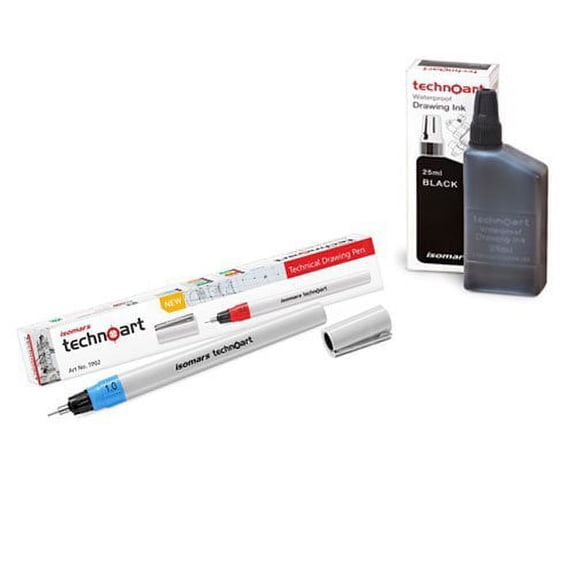 FineArt Technoart Technical Drawing Pen 1.0 and Ink Combo