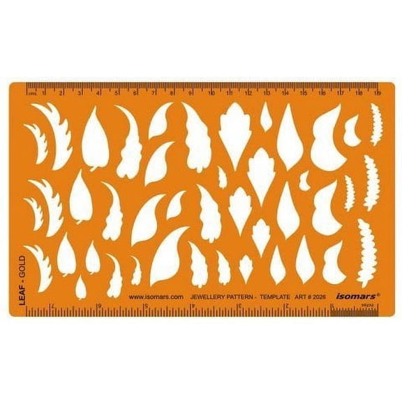 FineArt Tree Leaf Leaves Shapes Symbols Drawing Drafting Template Stencil - Yellow