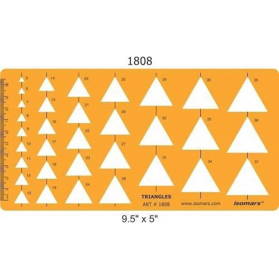 FineArt Triangle Shapes Drafting Template Stencil - Yellow