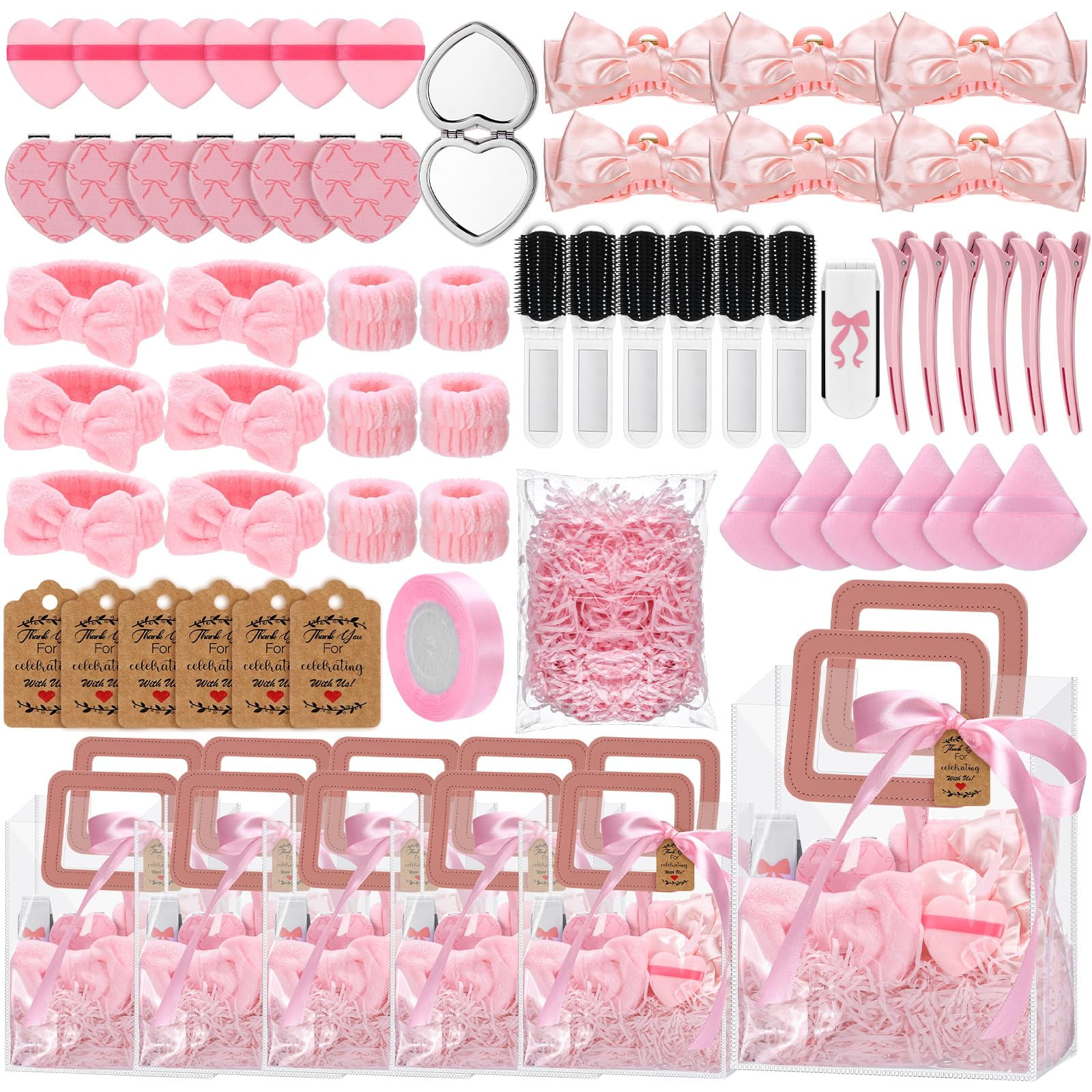 Pink Razor Prize Set FineCheer 62 Pcs Pink Baby Shower Prizes Set for Play Winners Pink Bow ...