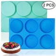 FineGood 2 Pcs 6-Cavity Resin Coaster Moulds, Round Coaster Mould for ...