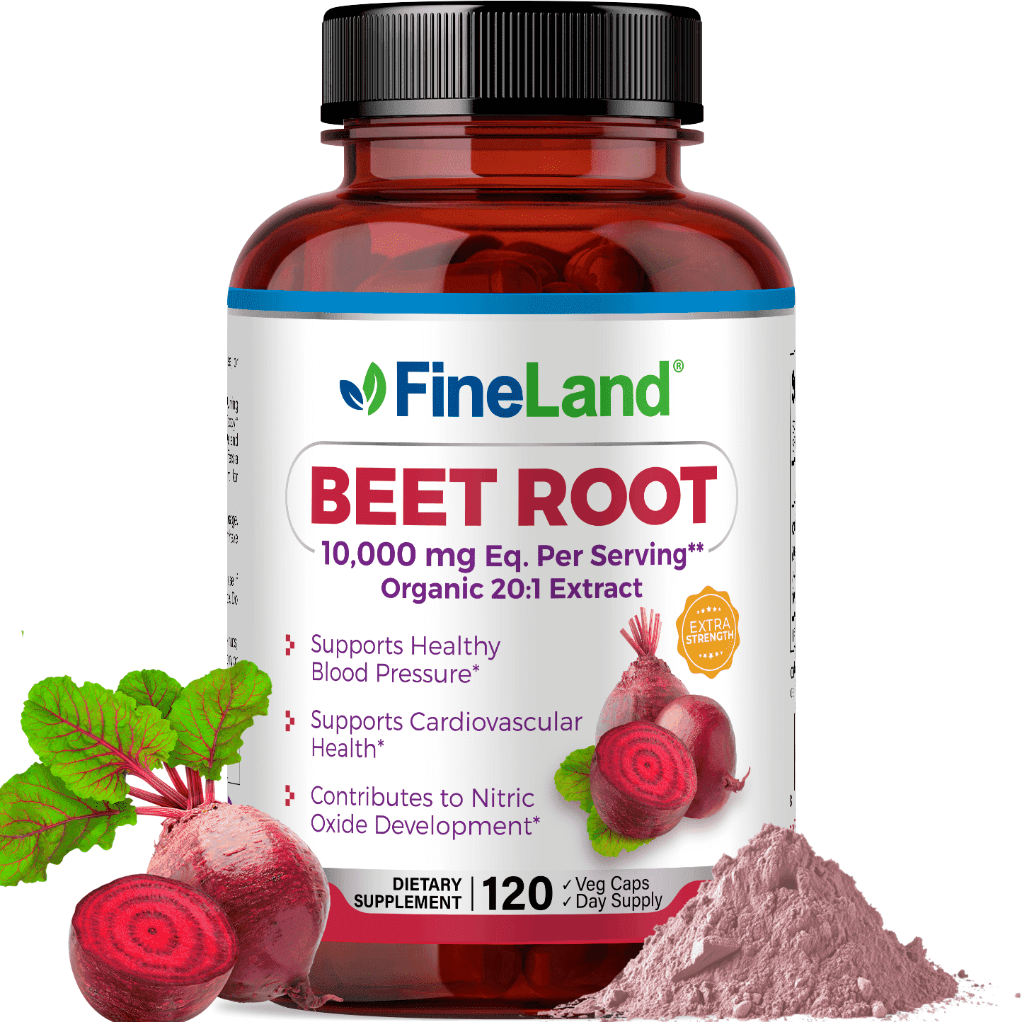 Fineland Vitamins Beet Root Extra Strength Athletic Cardiovascular ...