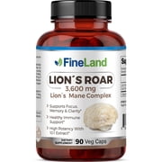 Fineland Vitamins Lions Mane Mushroom Extract Capsules, 90 Count