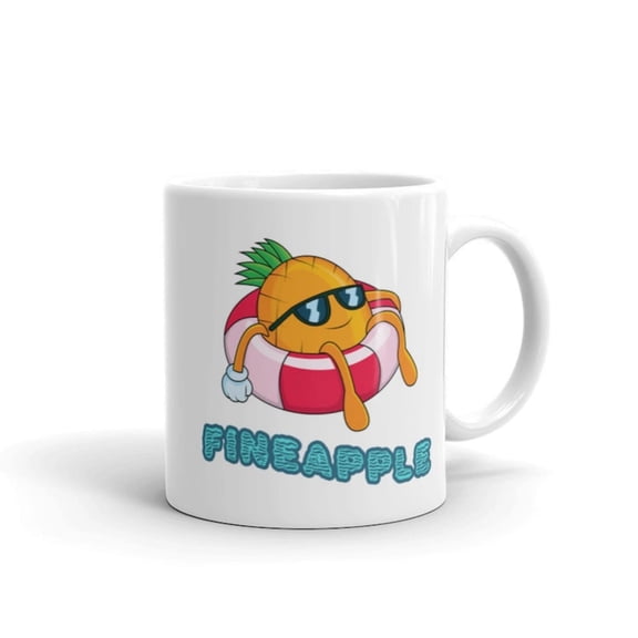 Fineapple Mug Funny Pineapple rtoon Ceramic Mug.