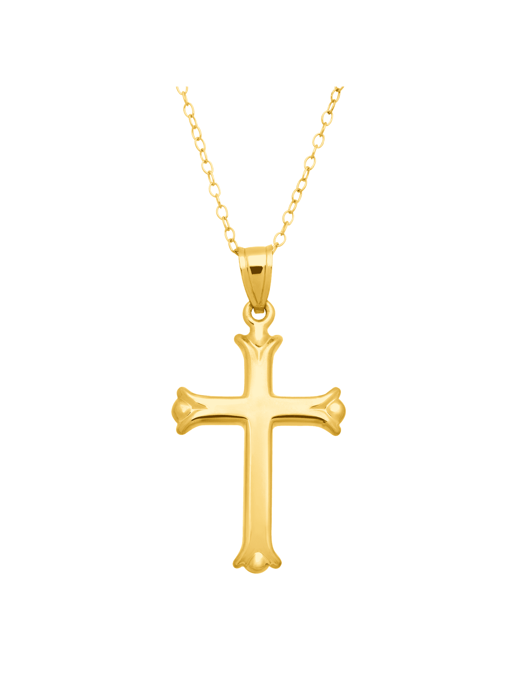 Simple Cross Pendant Necklace in 10kt Gold