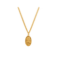 thumbnail image 1 of Finecraft St.Christopher Medallion Necklace in Gold-Plated Sterling Silver and Stainless Steel, 24", 1 of 5